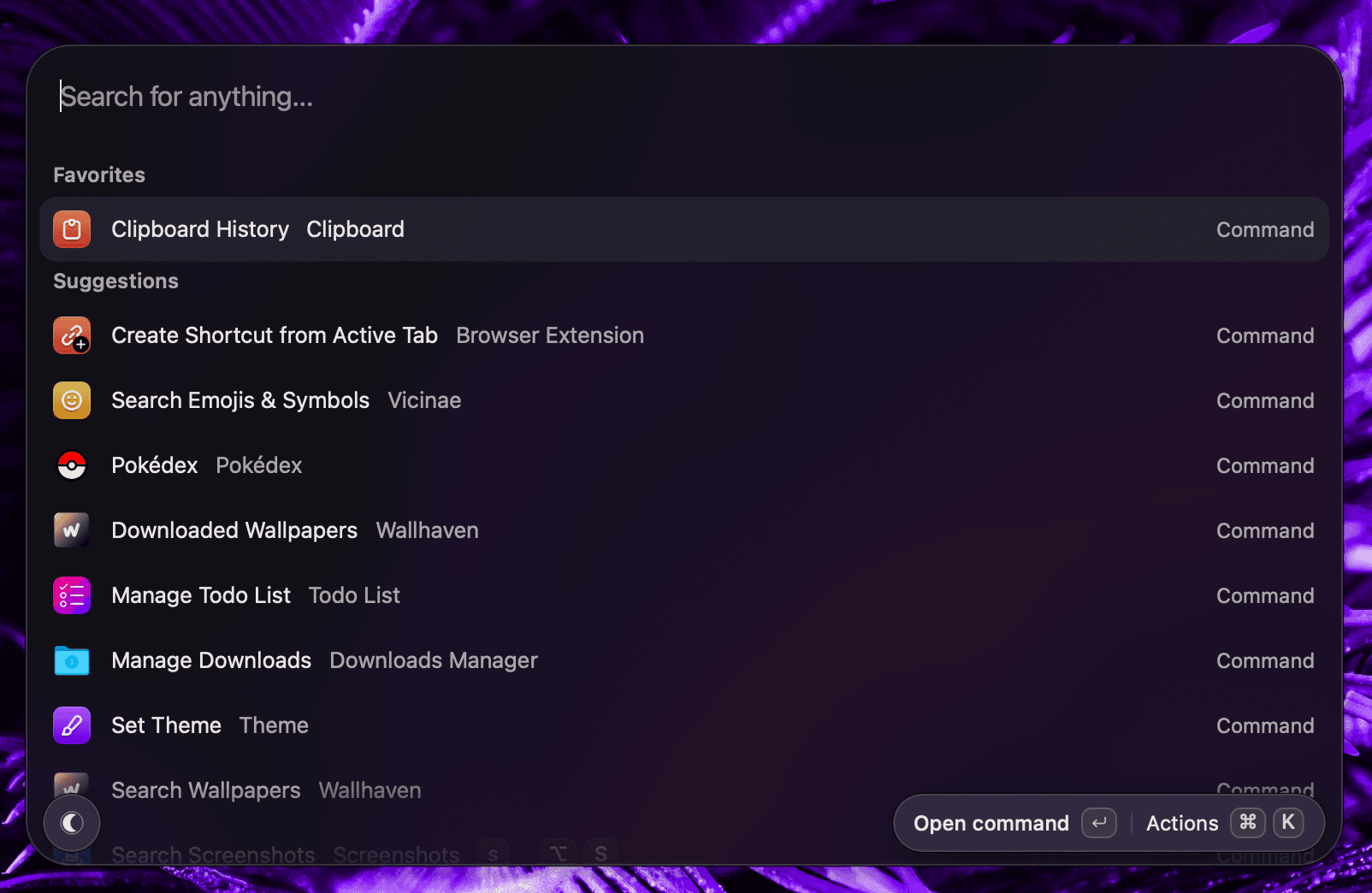 Vicinae launcher on macOS