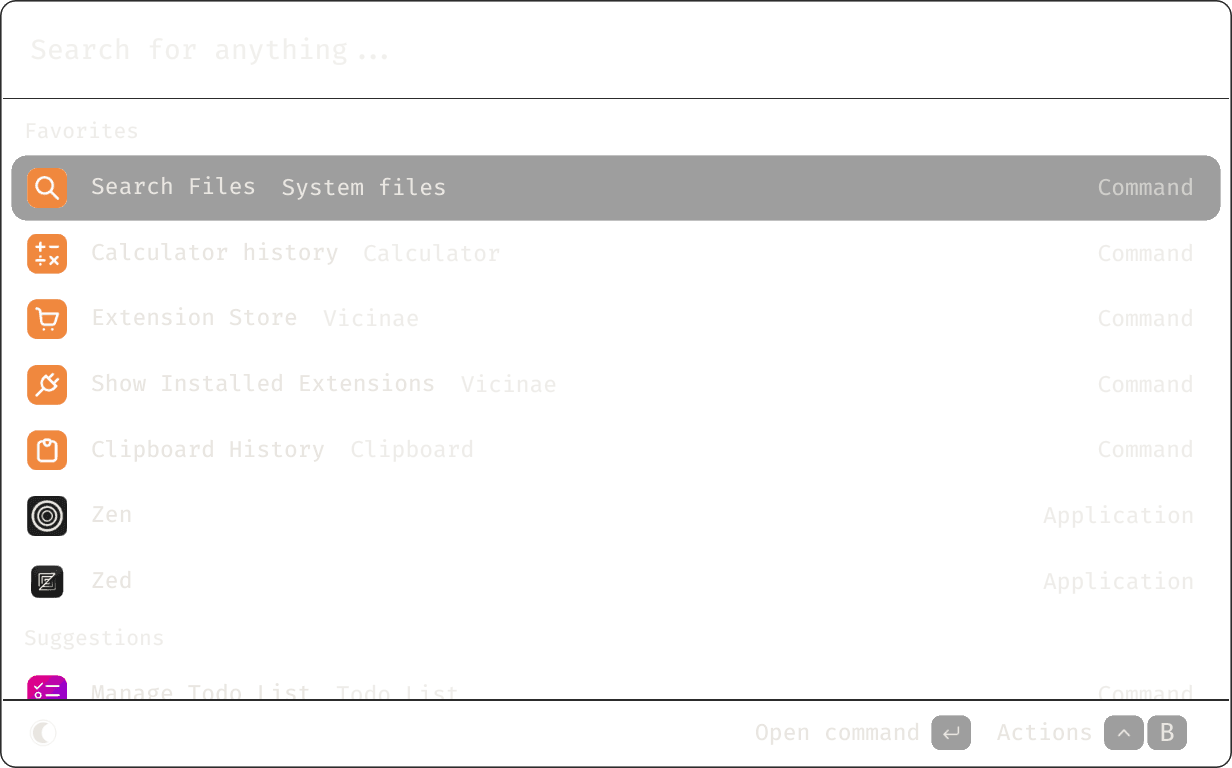 Vicinae launcher screenshot